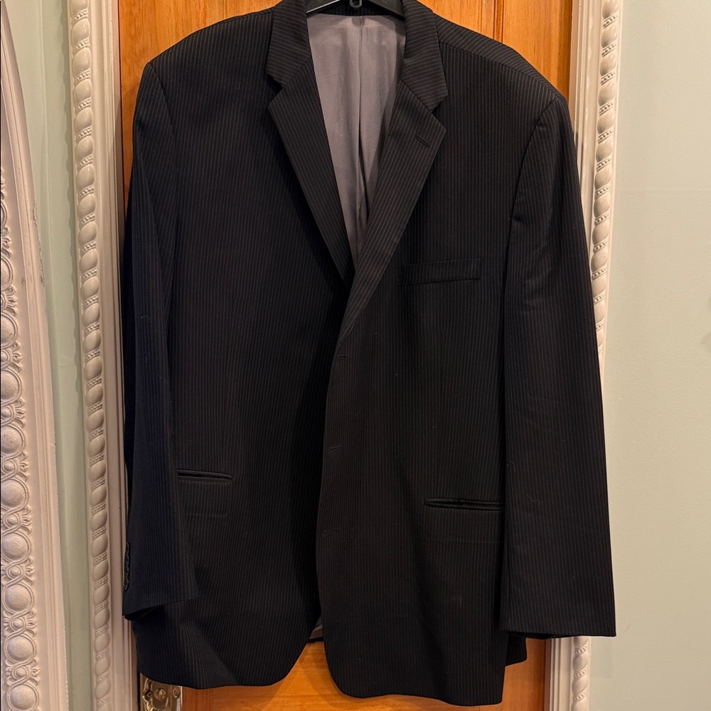 Calvin Klein Black Pinstripe Men's Suit Jacket - Tailored Blazer